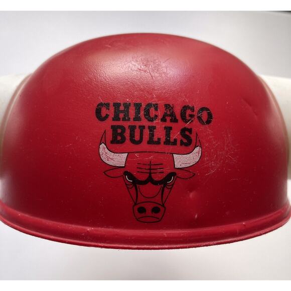 Chicago Bulls NBA Subway Promo Viking Hat Cap Plastic Helmet Horns 1997 Vintage - Picture 3 of 7